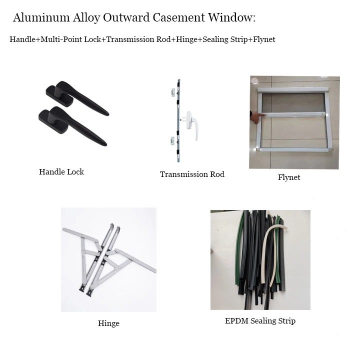 Good Air Tightness Interior Door and Window Large Glass Swing Windows Aluminum Bug Screen Online Support