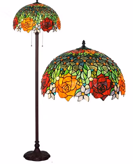 Libélula Leadlight Vitral Lâmpada Tiffany Lâmpada de assoalho para decoração de casa